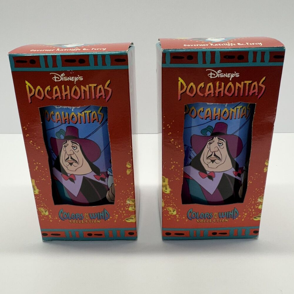 1994 Burger King‎ Disney Pocahontas 2 Collectors Cups Governor Ratcliffe & Percy